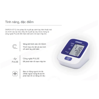 Máy Đo Huyết Áp Omron HEM-8.712 Chính Hãng - Bảo Hành 5 Năm, Giá Ưu Đãi 968k