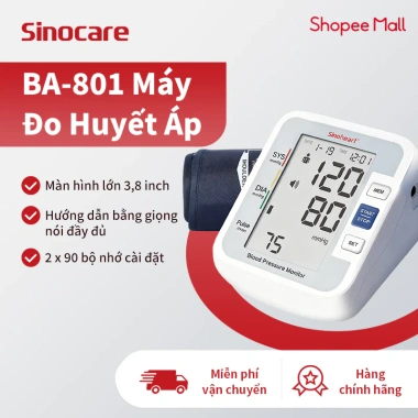 Máy đo huyết áp Sinocare BA801 chính hãng - Đo chính xác, giá ưu đãi 285.000
