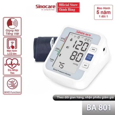 Máy đo huyết áp Sinocare BA801 chính hãng - Đo chính xác, giá ưu đãi 285.000