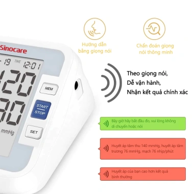 Máy đo huyết áp Sinocare BA801 chính hãng - Đo chính xác, giá ưu đãi 285.000