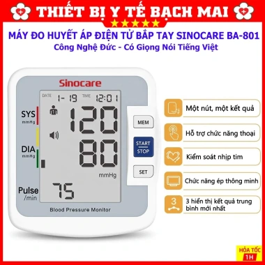 Máy Đo Huyết Áp Sinocare Sinoheart BA-801 Công Nghệ Đức Giá Rẻ 93.000₫ 3