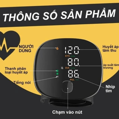 Máy đo huyết áp tự động WEB360 – Giọng nói, đo nhịp tim cổ tay, cảnh báo bất thường 2 Máy đo huyết áp tự động WEB360 – Giọng nói, đo nhịp tim cổ tay, cảnh báo bất thường 2