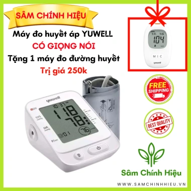 Máy đo huyết áp Yuwell YE660E giọng nói, tặng máy đo đường huyết, hàng chính hãng, 749.000 VND