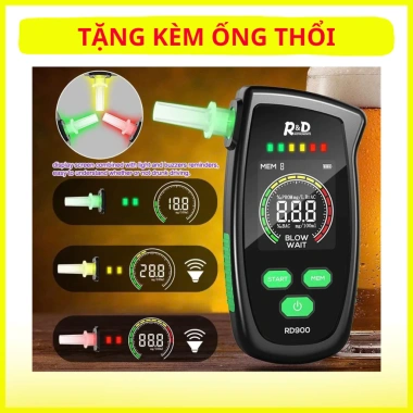 Máy đo nồng độ cồn RD 99% ROHS - Thổi nhanh, an toàn lái xe, bảo hành 12 tháng, giá ưu đãi 2.45 triệu