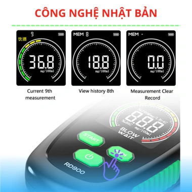 Máy đo nồng độ cồn RD Thổi nhanh, 99% ROHS, an toàn lái xe, bảo hành 12 tháng, giá 1.29 triệu