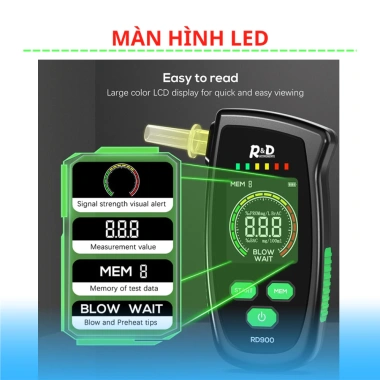 Máy đo nồng độ cồn RD Thổi nhanh, 99% ROHS, an toàn lái xe, bảo hành 12 tháng, giá 1.29 triệu