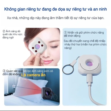Máy dò ống kính ẩn – Chống nhìn trộm, phát hiện camera, giá chỉ 59.000₫