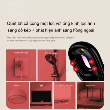 Máy dò ống kính ẩn - Thiết bị phát hiện camera, báo động an ninh cửa & cửa sổ, âm sáng, 120.000₫