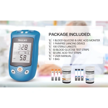 Máy đo Tiểu đường & Axit Uric (bệnh gút) 2 trong 1 Sinocare - 50 que đường + 50 que uric + 100 kim, giá ưu đãi 700.000₫ 9