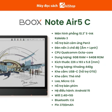 Máy đọc sách BOOX Note Air5 C 10.3 inch Màu Android 15 Pen3 Giá 18tr Kho HCM 4 Máy đọc sách BOOX Note Air5 C 10.3 inch Màu Android 15 Pen3 Giá 18tr Kho HCM 4