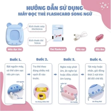 Máy Đọc Thẻ Song Ngữ Việt-Anh cho Bé 1-Tuổi, Học Anh Sớm, Không Sóng ĐT, Giá 99k