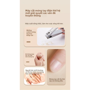 Máy Dũa Móng Điện Tự Động GlowNest 2 trong 1 - An toàn, êm ái, pin sạc, dùng cho lứa tuổi 8 Máy Dũa Móng Điện Tự Động GlowNest 2 trong 1 - An toàn, êm ái, pin sạc, dùng cho lứa tuổi 8
