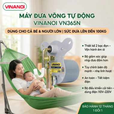 Máy Đưa Võng Tự Động VINANOI VN365 Sức Đưa 80kg An Toàn Cho Mẹ Bé 307.000 VND