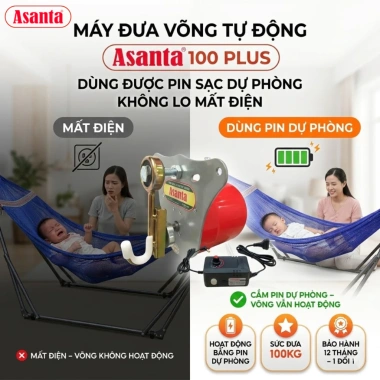 Máy Đưa Võng Tự Động VINANOI VN365 Sức Đưa 80kg An Toàn Cho Mẹ Bé 307.000 VND