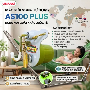 Máy Đưa Võng Tự Động VINANOI VN365 Sức Đưa 80kg An Toàn Cho Mẹ Bé 307.000 VND