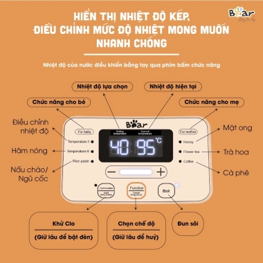 Máy Đun Nước Bear TNQ D12D1 Pha Sữa, Pha Trà, Khử Clo, Giữ Ấm, Giá 833k