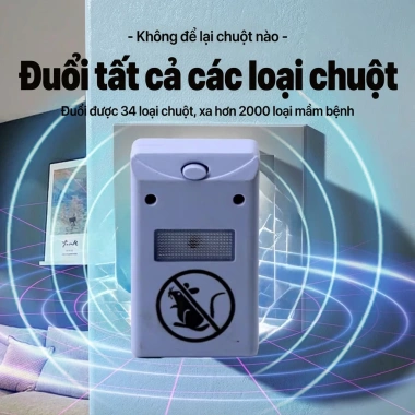 Máy đuổi chuột cắm vào - Chuột chạy sạch, êm ái, hiệu quả, giảm giá 30% chỉ 69.999 VND