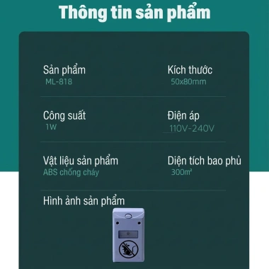 Máy đuổi chuột siêu âm 360° an toàn cho trẻ và thú cưng - Giảm còn 69.999đ 9
