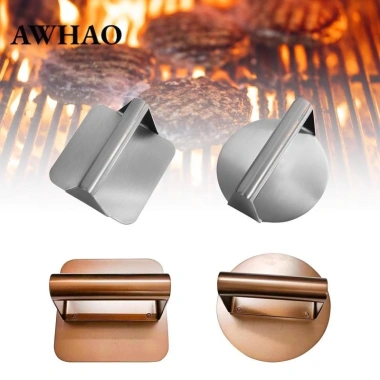 Máy ép bánh mì kẹp thịt thép không gỉ, nghiền thịt, chống dính, cho gia đình & BBQ 4