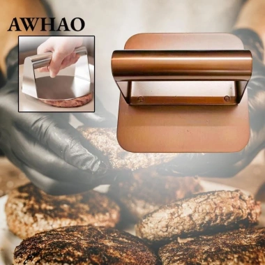 Máy ép bánh mì kẹp thịt thép không gỉ, nghiền thịt, chống dính, cho gia đình & BBQ 9