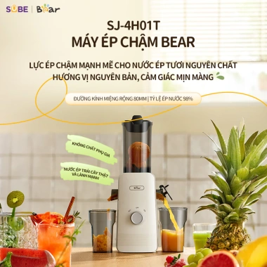 Máy ép chậm Bear 0,8L - Ép trái cây, rau củ, làm kem, giữ dinh dưỡng 1.990.000 VND