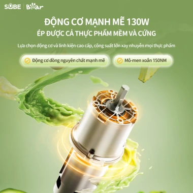 Máy ép chậm Bear 0,8L - Ép trái cây, rau củ, làm kem, giữ dinh dưỡng 1.990.000 VND