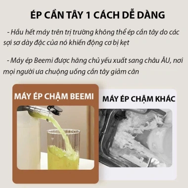 Máy ép chậm Beemi đa năng: ép trái cây, nước, khô bã, chính hãng, giảm 20%