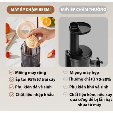 Máy ép chậm Beemi đa năng: ép trái cây, nước, khô bã, chính hãng, giảm 20% 8 Máy ép chậm Beemi đa năng: ép trái cây, nước, khô bã, chính hãng, giảm 20% 8