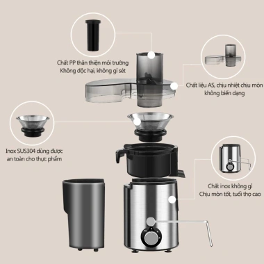 Máy ép chậm đa năng Trái Cây Rau Củ - Khởi động êm, tốc độ điều chỉnh, BH 12 tháng - Giá ưu đãi 491,553₫