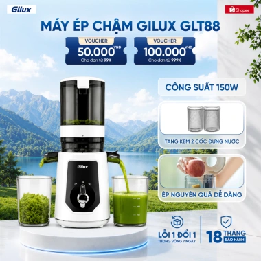 Máy ép chậm Gilux GLV95 - Ép nguyên quả kiệt bã, miệng lớn dưỡng chất, 1.649.000 VND