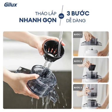 Máy ép chậm Gilux GLV95 - Ép nguyên quả kiệt bã, miệng lớn dưỡng chất, 1.649.000 VND