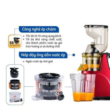 Máy ép chậm HongXin RH312 - Ép nguyên quả, công nghệ Hàn Quốc, hàng chính hãng, giảm giá 22%