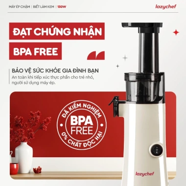 Máy Ép Chậm Lazychef 130W Kem Hoa Quả siêu mịn, Ép Trái Cây ép lạnh, giảm 22%