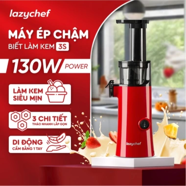 Máy Ép Chậm Lazychef 130W Kem Hoa Quả siêu mịn, Ép Trái Cây ép lạnh, giảm 22%