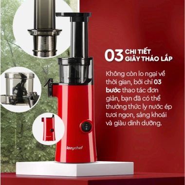 Máy Ép Chậm Lazychef 130W Kem Hoa Quả siêu mịn, Ép Trái Cây ép lạnh, giảm 22% 4 Máy Ép Chậm Lazychef 130W Kem Hoa Quả siêu mịn, Ép Trái Cây ép lạnh, giảm 22% 4