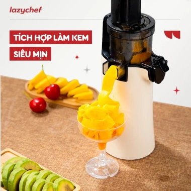 Máy Ép Chậm Lazychef 130W Kem Hoa Quả siêu mịn, Ép Trái Cây ép lạnh, giảm 22%