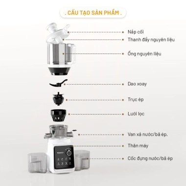 Máy ép chậm Masuto 0.6L - ép nguyên quả, kiệt bã, giá ưu đãi 1.534.000 VND 9