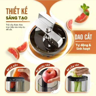 Máy ép chậm Masuto 1 tặng 1 - Ép trái cây nguyên quả, kiệt bã, giảm giá 1.399.000₫