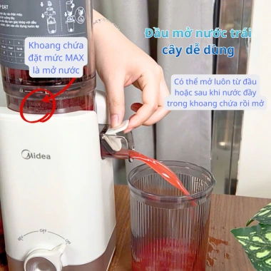 Máy Ép Chậm Midea MJC121S0BPWE Chính Hãng - Ép Trái Cây Rau Củ Kiệt Bã Giữ Dinh Dưỡng Giá 1,1 Triệu 5 Máy Ép Chậm Midea MJC121S0BPWE Chính Hãng - Ép Trái Cây Rau Củ Kiệt Bã Giữ Dinh Dưỡng Giá 1,1 Triệu 5
