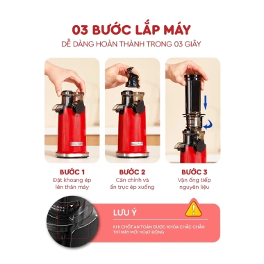 Máy ép chậm mini 3S Lazychef - Ép trái cây, làm kem hoa quả, tháo lắp 3s, công nghệ ép lạnh, chỉ 1.1tr