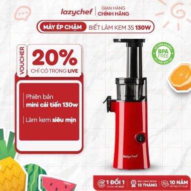 Máy ép chậm mini 3S Lazychef - Ép trái cây, làm kem hoa quả, tháo lắp 3s, công nghệ ép lạnh, chỉ 1.1tr