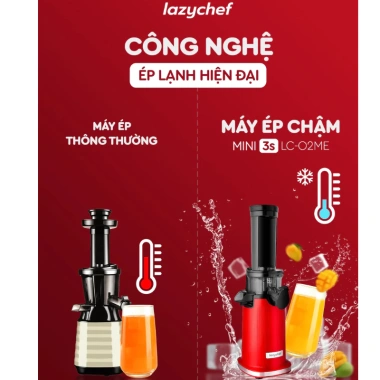 Máy ép chậm mini 3S LC02ME Lazychef – Làm kem và ép trái cây, kèm túi vải, giá 890.000 VND giảm 19%