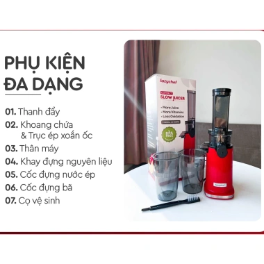 Máy ép chậm mini 3S LC02ME Lazychef – Làm kem và ép trái cây, kèm túi vải, giá 890.000 VND giảm 19%
