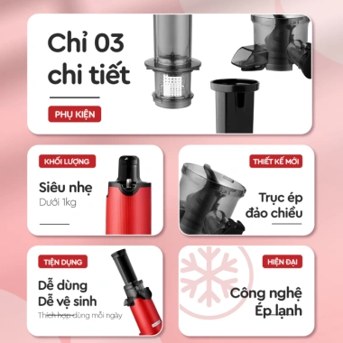 Máy ép chậm mini 3S LC02ME Lazychef – Làm kem và ép trái cây, kèm túi vải, giá 890.000 VND giảm 19% 5 Máy ép chậm mini 3S LC02ME Lazychef – Làm kem và ép trái cây, kèm túi vải, giá 890.000 VND giảm 19% 5