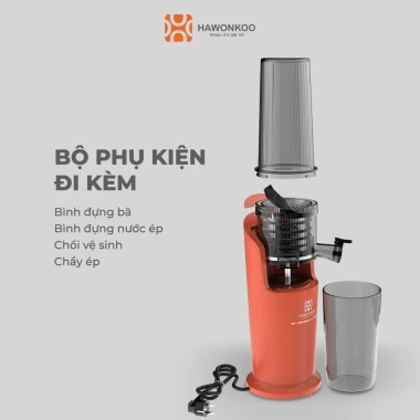Máy Ép Chậm Mini Hawonkoo SJH-001 150W JMCS - Tặng Vắt Cam 500K, Tách Nước Đậm Đặc, Bảo Hành 24 Tháng 2