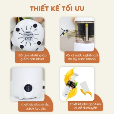 Máy Ép Chậm Mini Venko VS-M150 150W – Ép Trái Cây, Hoa Quả, Làm Kem, Kiệt Bã, Giá Ưu Đãi 750k