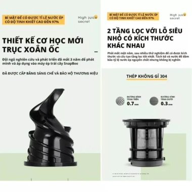 Máy ép chậm mini X576 - Nhỏ gọn, ép trái cây rau củ giữ dinh dưỡng, dễ dùng, giảm giá 711k 6 Máy ép chậm mini X576 - Nhỏ gọn, ép trái cây rau củ giữ dinh dưỡng, dễ dùng, giảm giá 711k 6