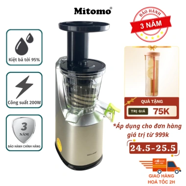 Máy ép chậm Mitomo EC-55 chính hãng - Ép hoa quả, rau củ, giữ vitamin, bảo hành 3 năm, giảm còn 1.399.000₫