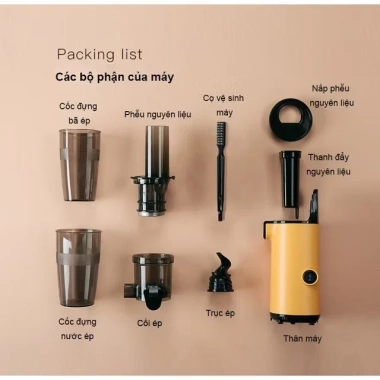 Máy ép chậm MOKKOM MK-SJ001 130W, nhỏ gọn mạnh mẽ, bảo hành 12 tháng, giá 898k 5 Máy ép chậm MOKKOM MK-SJ001 130W, nhỏ gọn mạnh mẽ, bảo hành 12 tháng, giá 898k 5