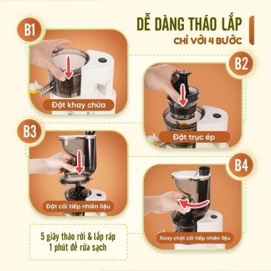 Máy ép chậm Nubel NB425 500W 500ml – Ép kiệt bã, giữ trọn dinh dưỡng, giá 799.000₫ 4